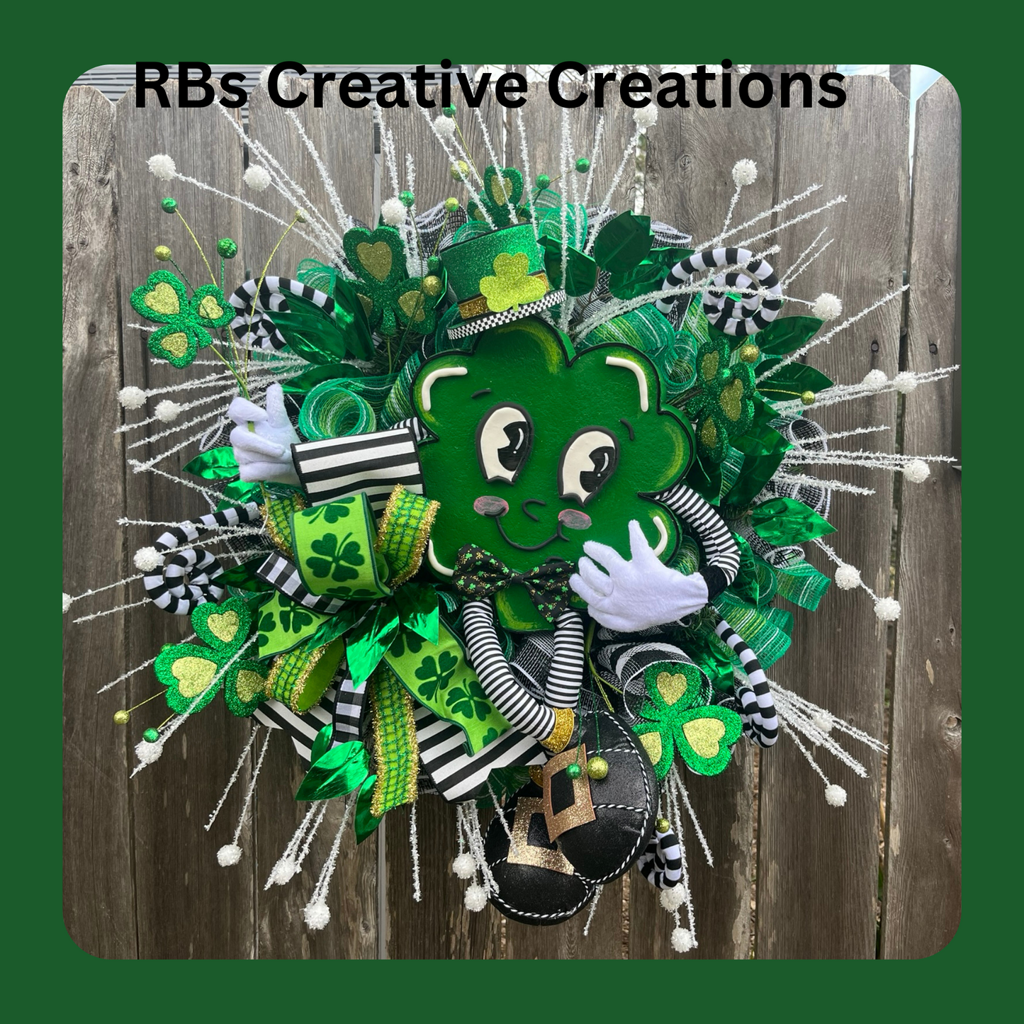 Shamrock Wreath for St. Patrick’s Day – Irish Front Door Decor, Lucky Green Clover Wreath, St Patricks Day Wreath for Home, Spring Shamrock Decor