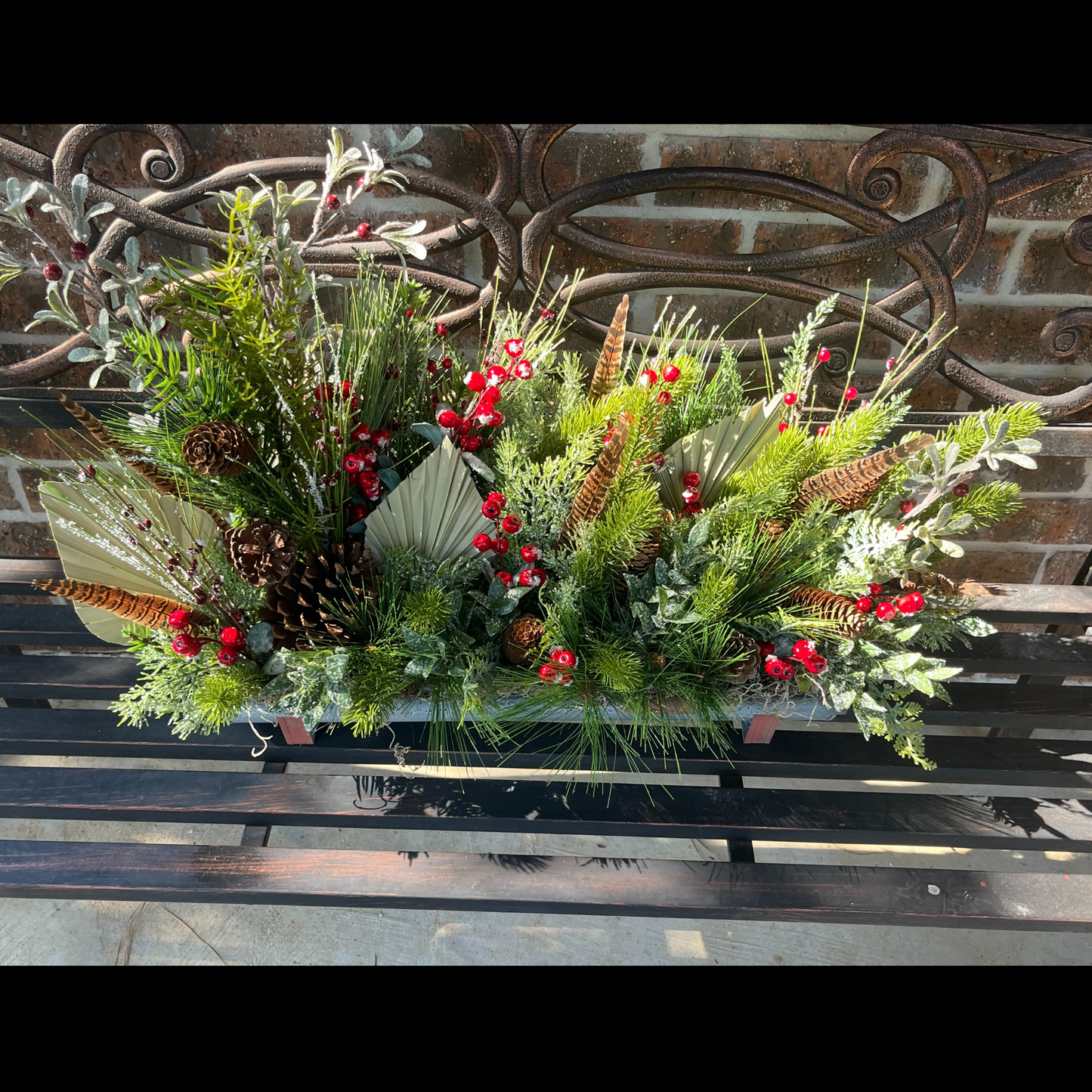 Rustic Barbed Wire Table Arrangement – Farmhouse Centerpiece with Boho/Winter Florals