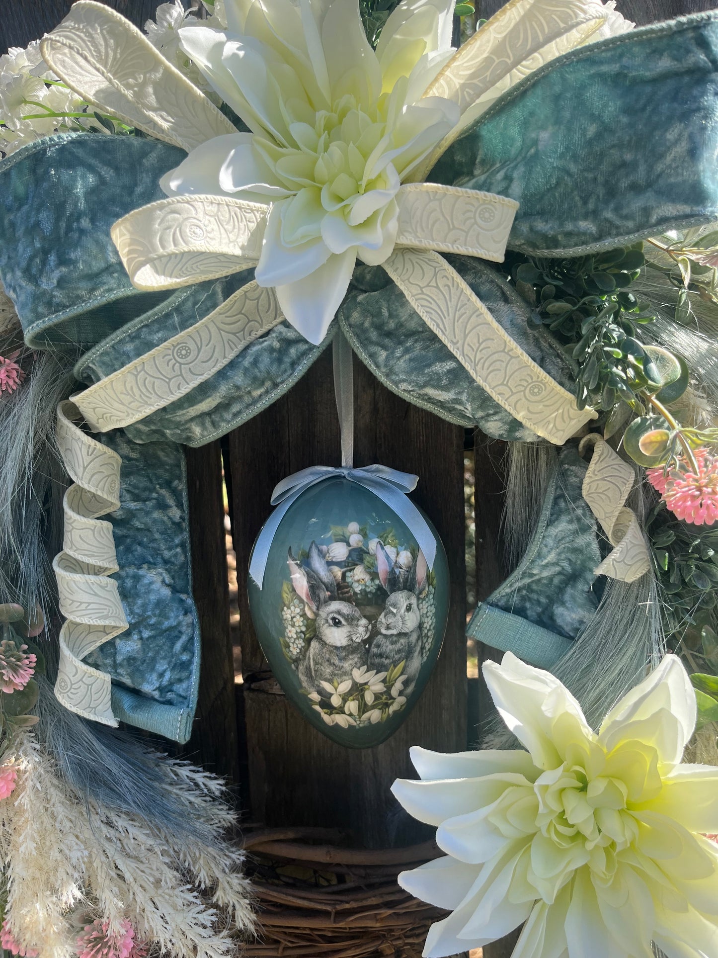 Boho Easter Grapevine wreath for front door, Easter egg wreath, Easter decor for wall, wedding gift, spring wreath, rustic easter decoration