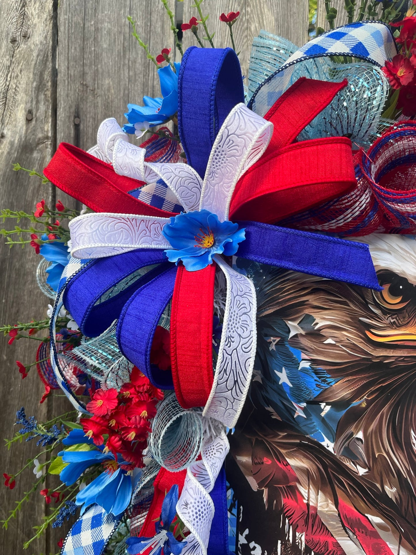 Patriotic Eagle Wreath | God Bless the USA | 4th of July Door Decor