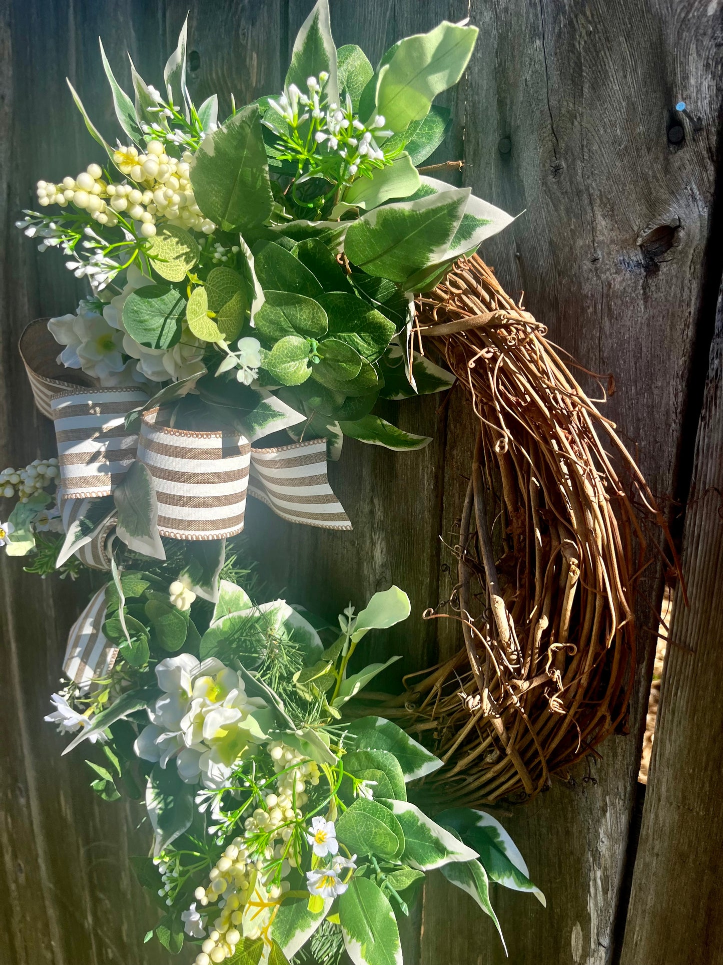 Natural everyday wreath, front door wreath, simple decor, neutral decor, wedding gifts, new home wreath, Everyday front door wreath