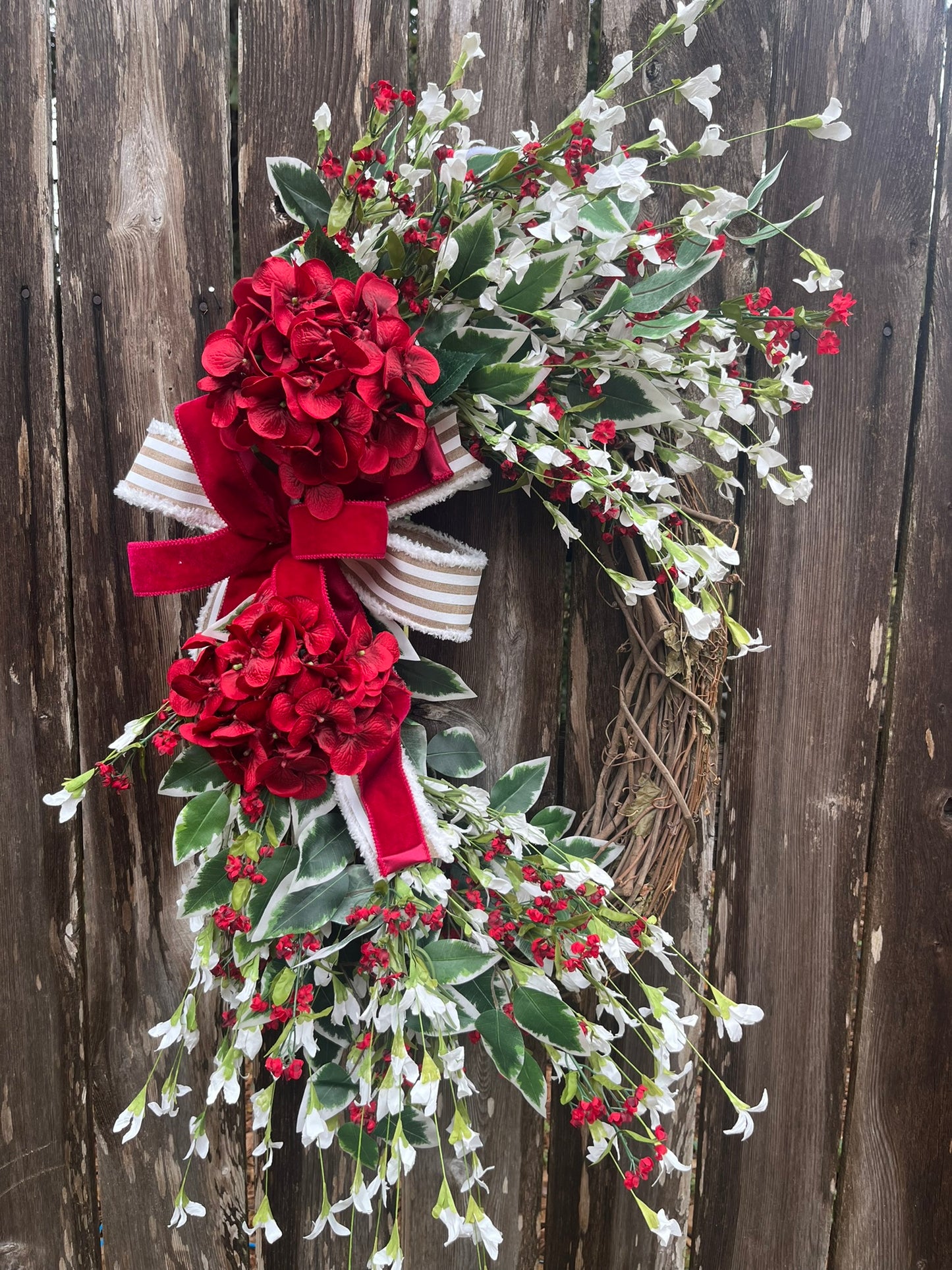 Valentine grapevine wreath, front door wreath, valentine decor, hearts decor, rustic decor, spring wreath, gifts for her, wall decor