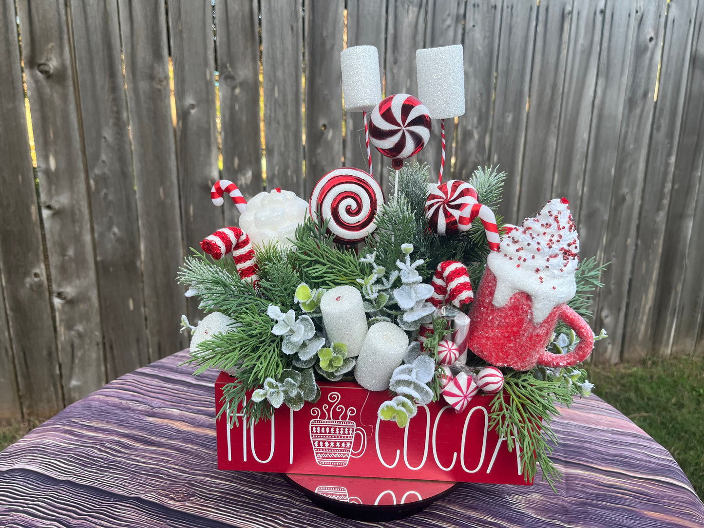 Christmas table decor, hot cocoa and candy canes theme, mantle holiday decor, Christmas gifts, winter table decor, holiday decorations
