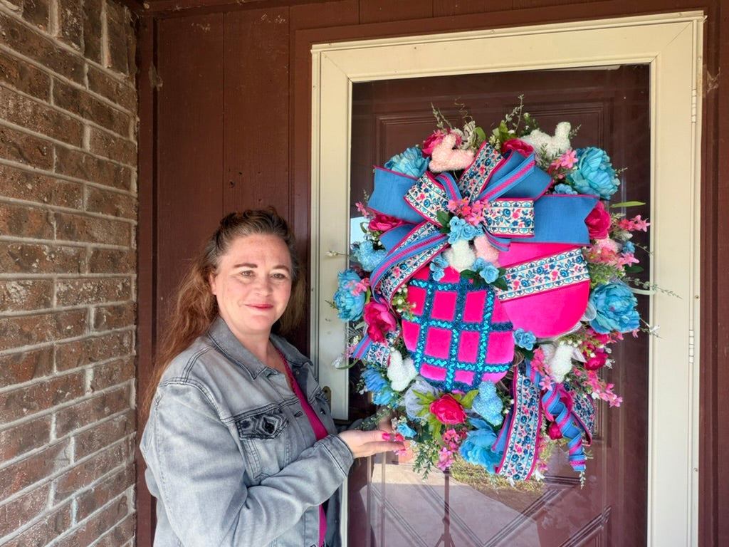 Whimsical Easter Bunny Wreath -Luxury Spring Porch