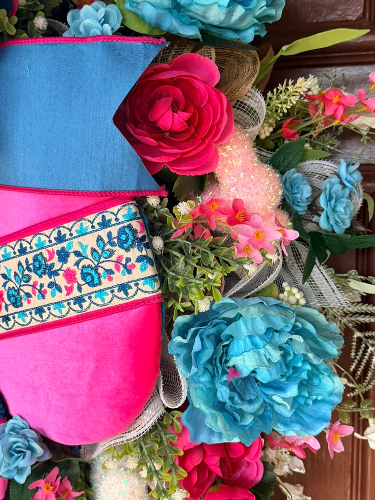 Whimsical Easter Bunny Wreath -Luxury Spring Porch