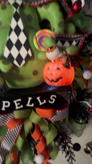 Dr. Frogger the Wizard Halloween Wreath, XL Designer Wreath for the Front Door, Halloween Decor