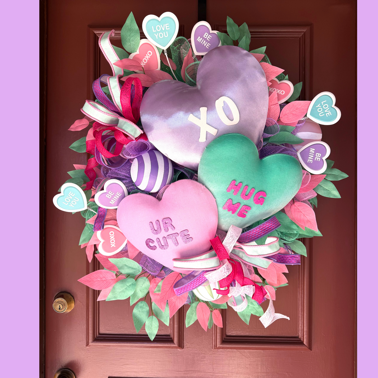 Valentine 💋 Candy Heart Front Door Wreath