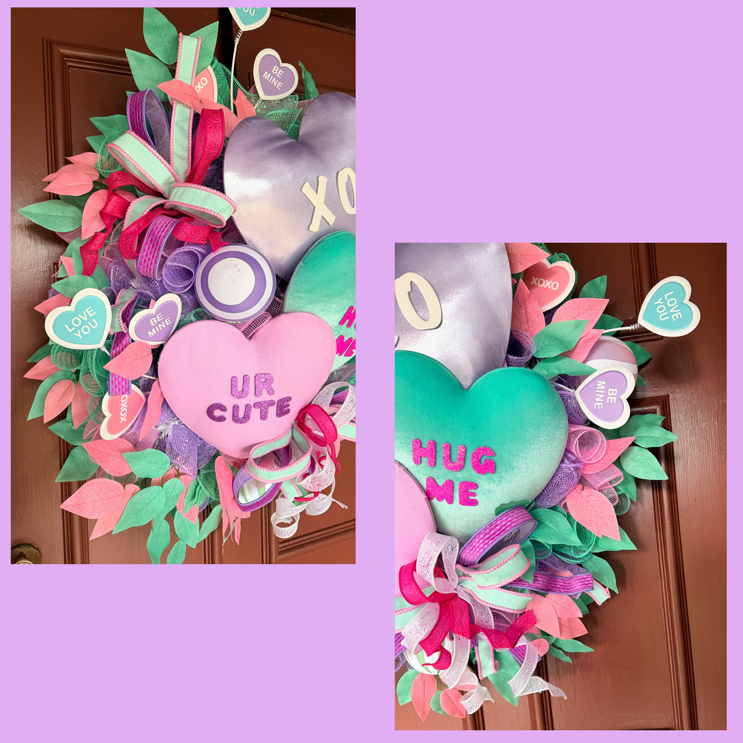 Valentine 💋 Candy Heart Front Door Wreath