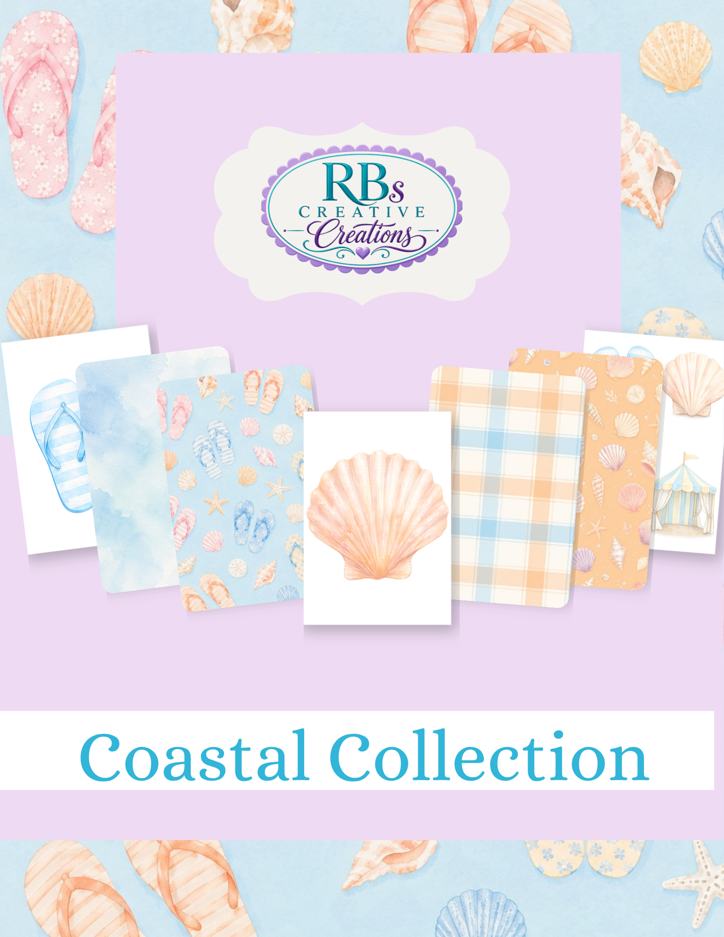 Coastal Dreams Digital Paper Craft Collection -Printable Kit