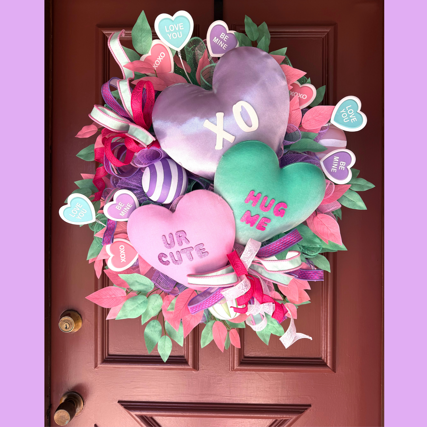 Valentine 💋 Candy Heart Front Door Wreath