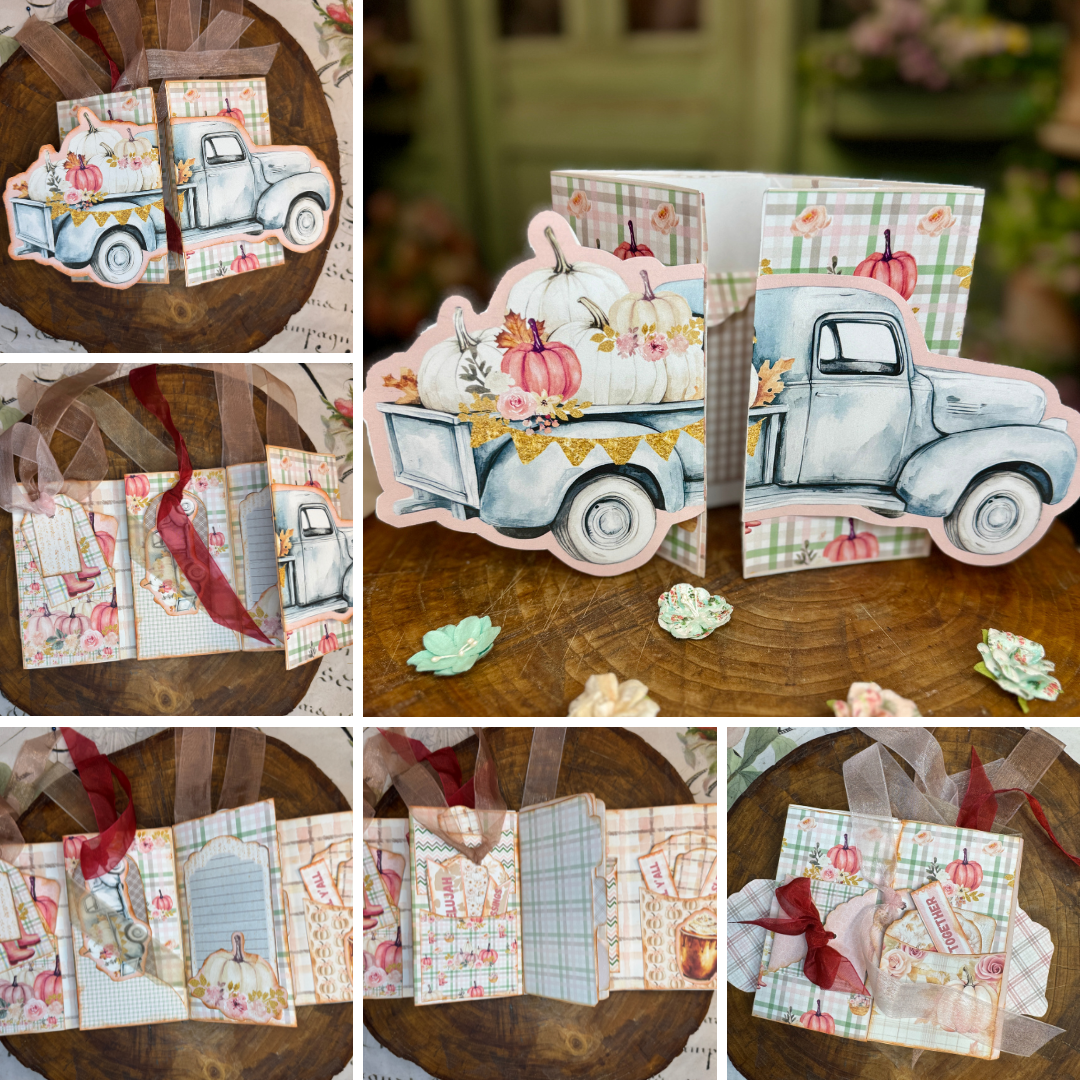 Fall DIY Workshop: Floral Candlestick & Pumpkin Truck Junk Journal
