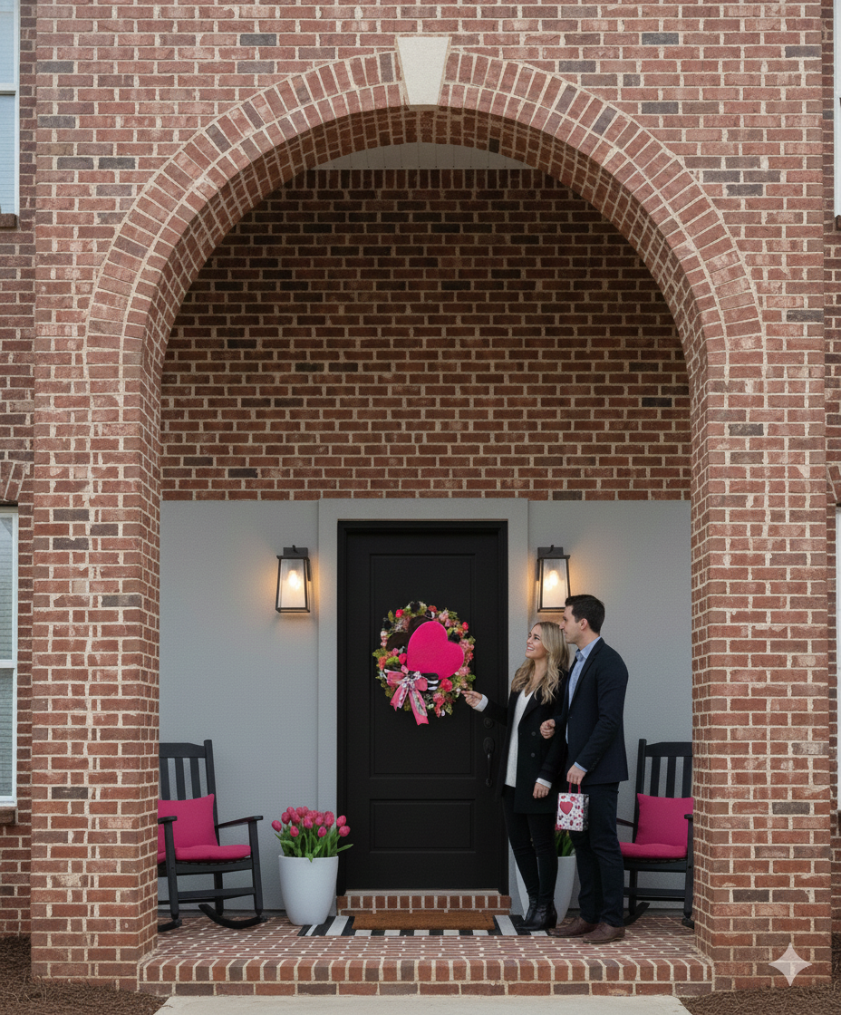 Valentine Heart Wreath for Front Door | Romantic Front Porch & Entryway Decor