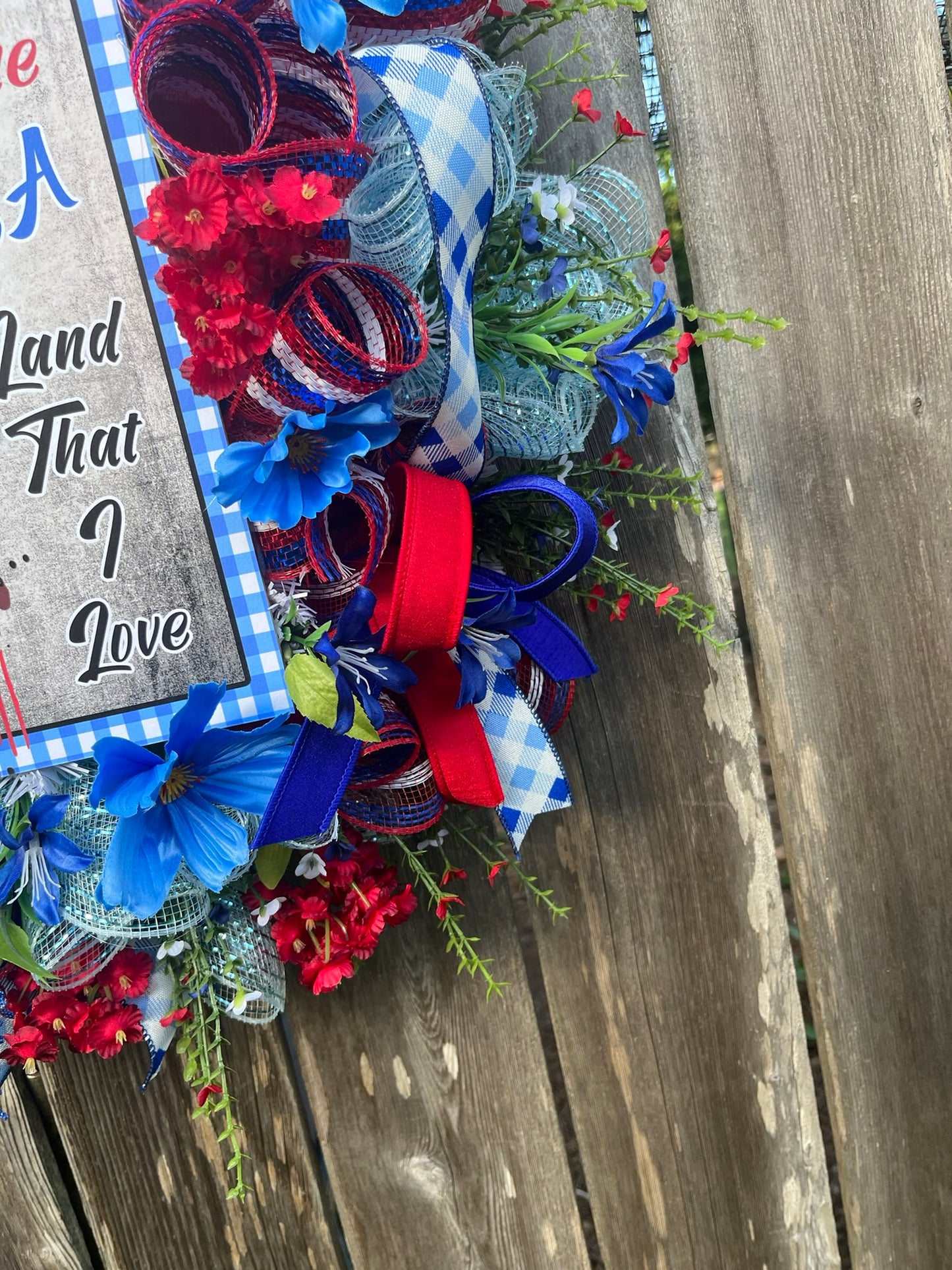 Patriotic Eagle Wreath | God Bless the USA | 4th of July Door Decor