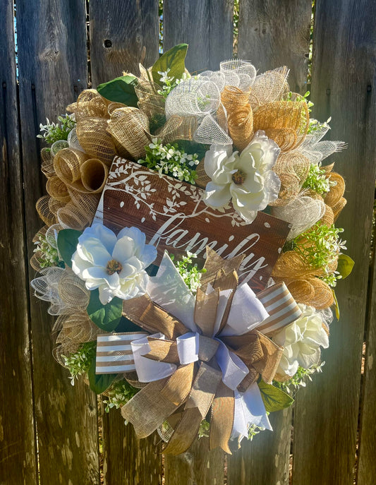Everyday Wreath, Family decor, farmhouse decor, front door wreath, wedding gifts, housewarming, home decor, wall decor, spring wreath